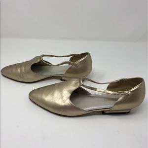 Vintage Gold Metallic Flats 8 pointed toe